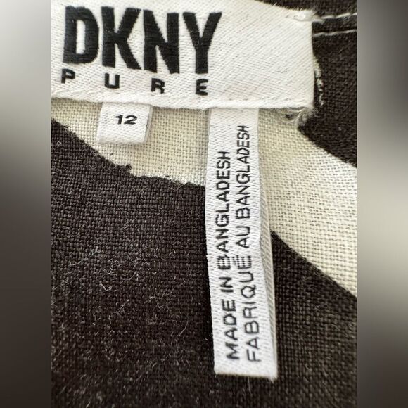 DNKY Linen cap sleeve asymmetrical tie dresssz 12 - Picture 11 of 11